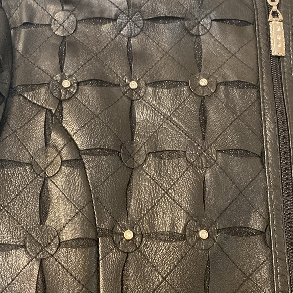 Black leather lamb skin jacket - Picture 3 of 8